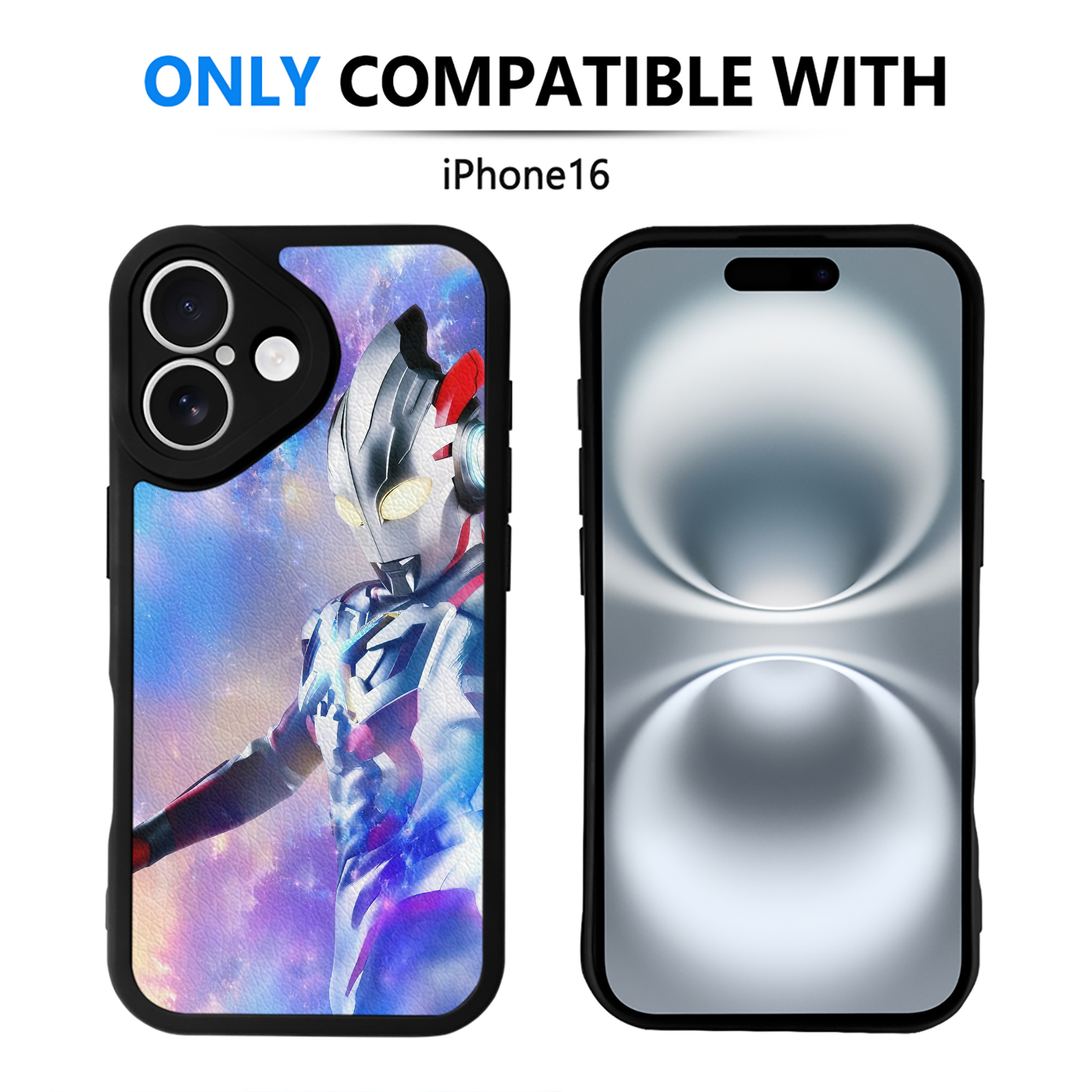 （画像用） ウルトラマン Ultraman 【iPhone 16シリーズ対応】シリコンスマホケース（レザー調） 材質：シリコン